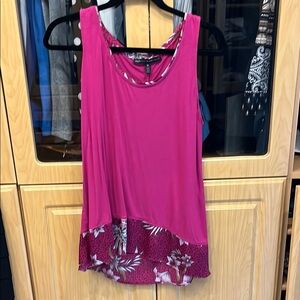 White House Black Market Pink High Low Sleeveless Tank Top